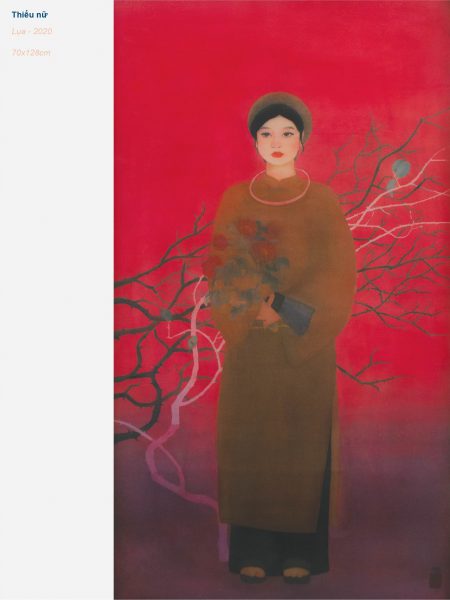 Tác phẩm tranh lụa "Thiếu nữ"